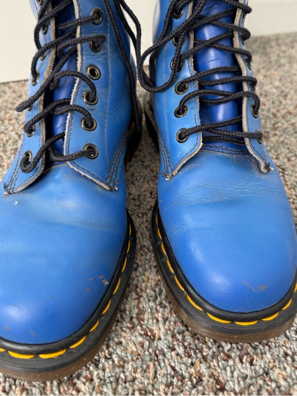 Vintage Dr Martens Made in England Blue Leather boots - Picture 8 of 17